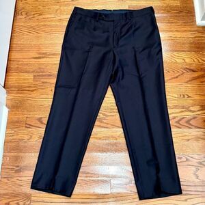 Incotex Inside Ivory Flat Front Dress Pants. Charcoal Grey. Size 34.
